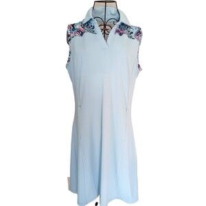 Golf Dress Womens Sz L Jack Smith Lt Blue Floral POCKETS!
